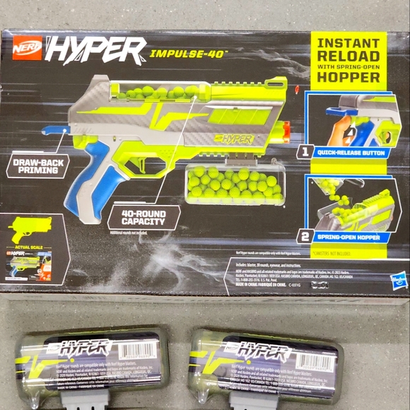 Nerf Hyper Rush-40 Gun, Eyewear & 2  50 Round Reload Canister's! RTG ALL NEW - Picture 4 of 14